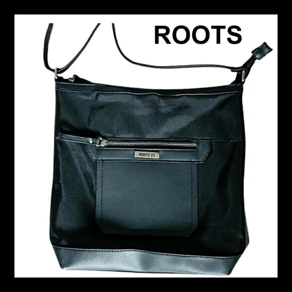 ROOTS black nylon crossbody bag - Picture 1 of 10